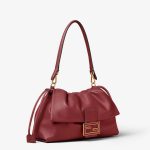 FENDI Mamma Baguette Large Burgundy nappa leather bag - Image 2